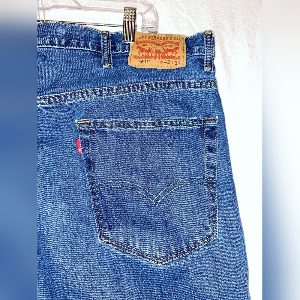 Levi's Men's Straight Blue Jeans 550 - Picture 7 of 8